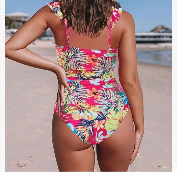 Tropical Floral One-Piece Swimsuit - Picture 2 of 6